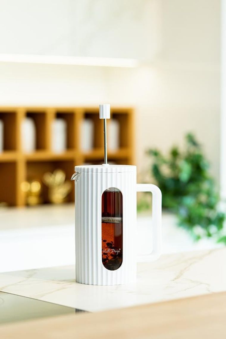 Vialli Design, zaparzacz do kawy i herbaty, 1000 ml, Livio, biały