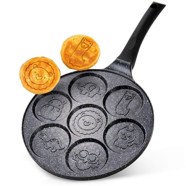 Vilde, Black Line, patelnia do jajek granitowa, 7 otworów, 26 cm