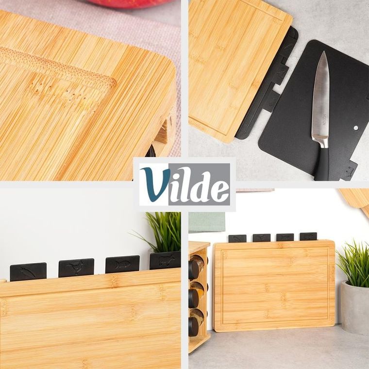 Vilde, deski do krojenia ze stojakiem, 5 elementów