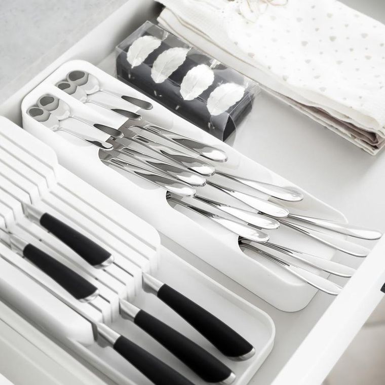 Vilde, organizer do szuflady na sztućce, biały, 39-11.5-5.5 cm