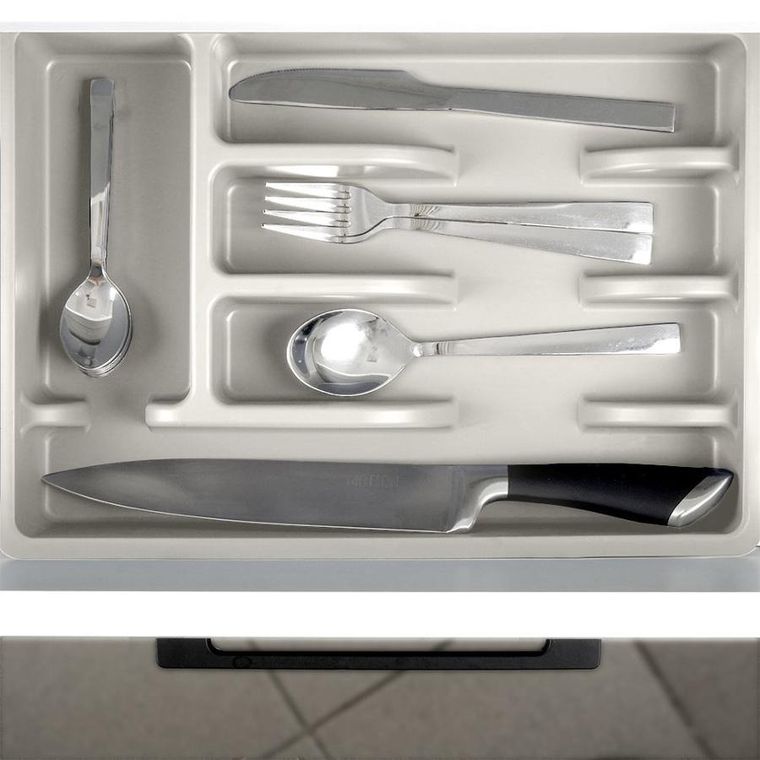 Vilde, organizer na sztućce, wkład do szuflady, popielaty, 36-25,5-6 cm