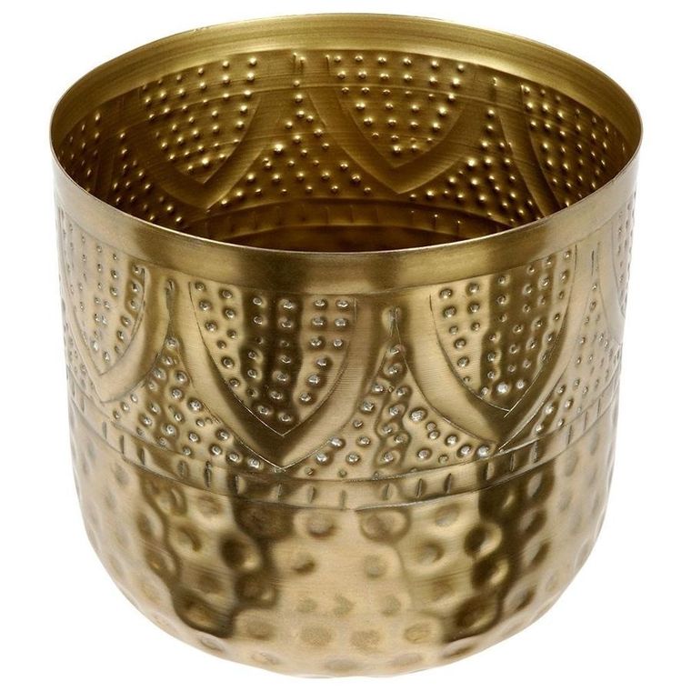 Vilde, osłonka doniczka, metalowa, złota, 19-18 cm