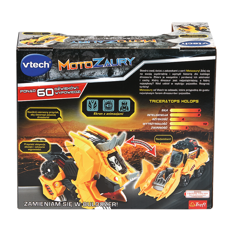 Vtech, Motozaury, Triceratops Molops, pojazd transformujący