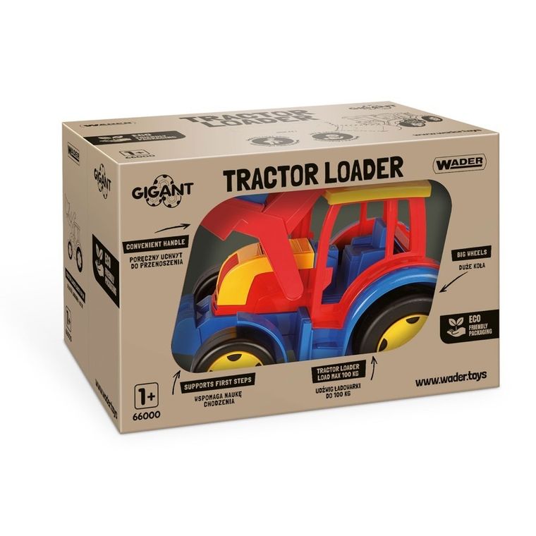 Wader, Gigant, traktor ładowarka, czerwono żółty, 60 cm