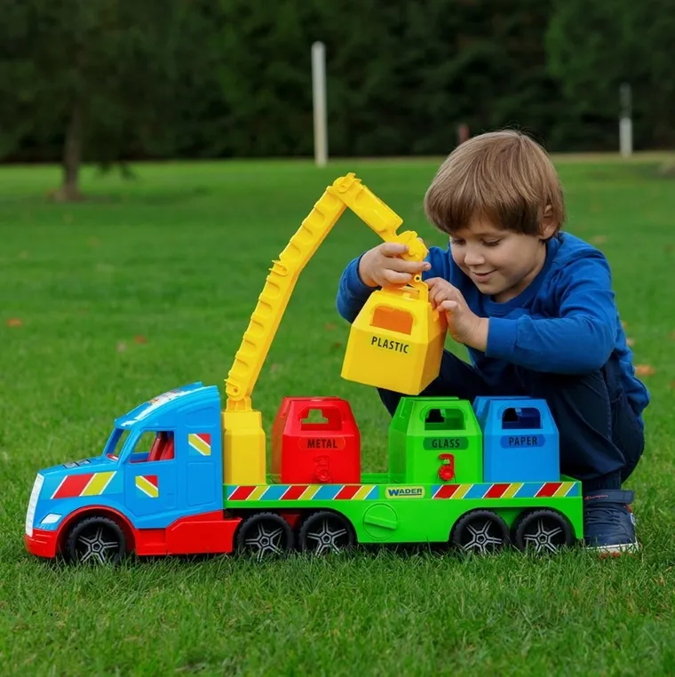 Wader, Magic Truck Basic, ciężarówka z kontenerami do recyclingu