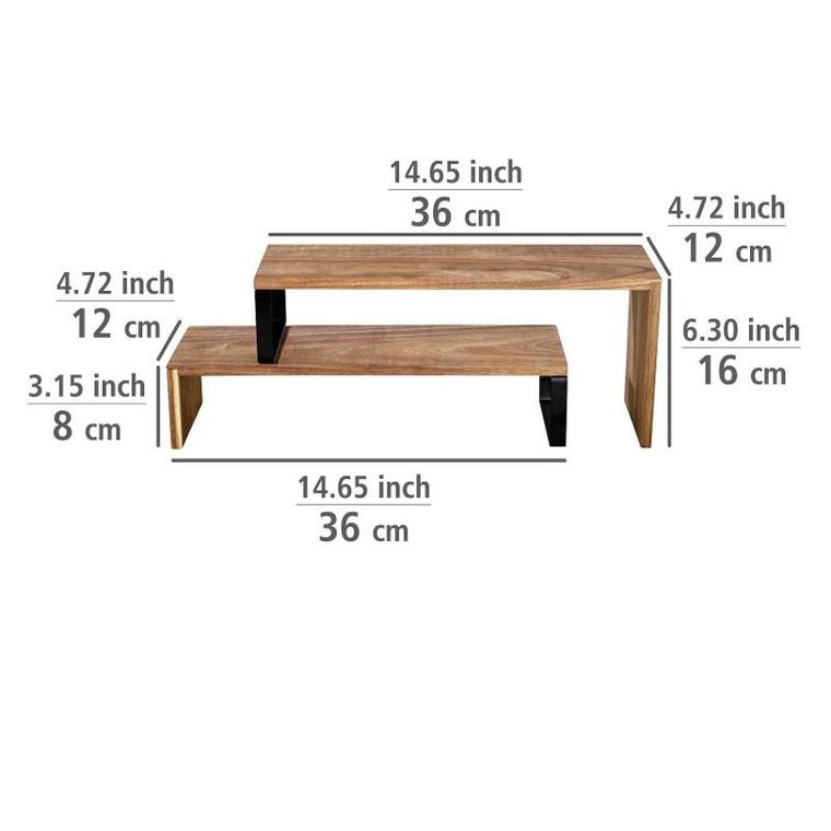 Wenko, półka kuchenna narożna, drewno akacjowe, Vali