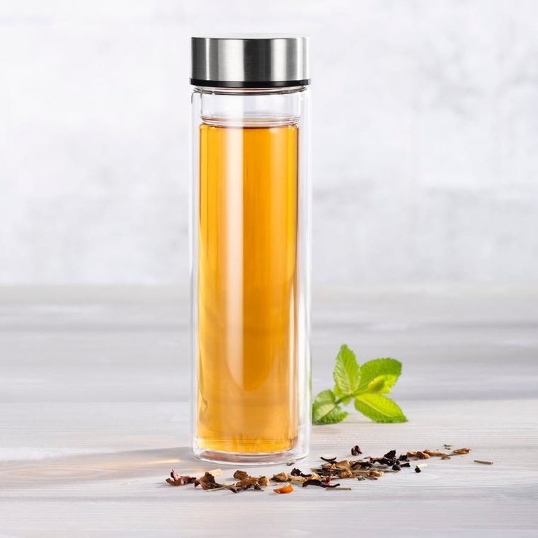 Xavax, To Go, szklana butelka z sitkiem, 500 ml