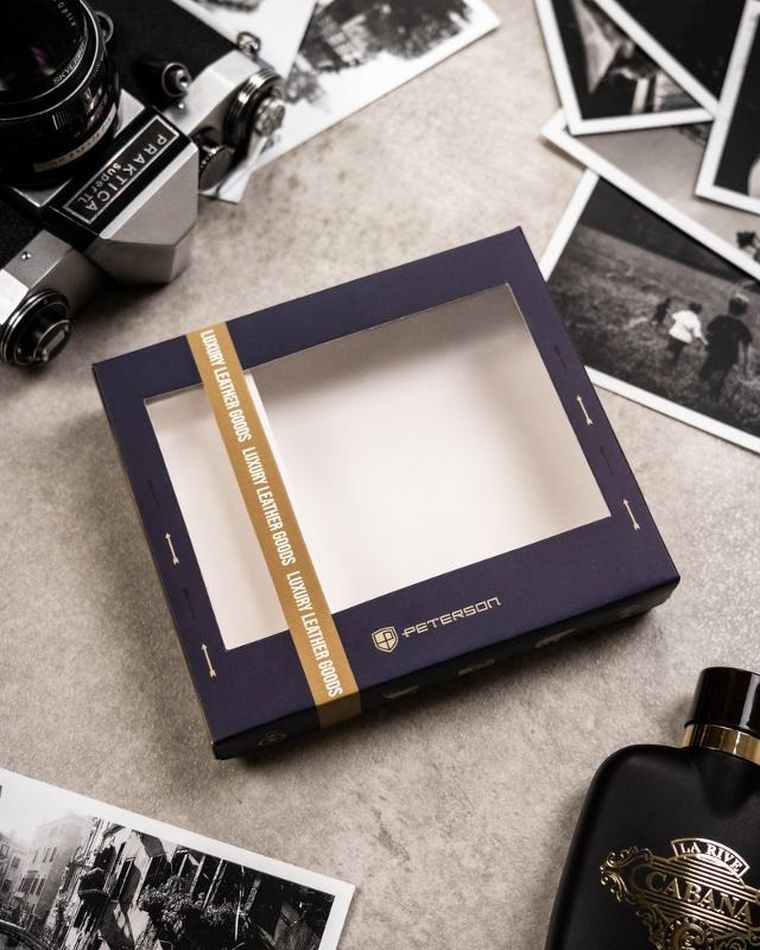 Zestaw prezentowy: Portfel, Brelok, czarny, Peterson