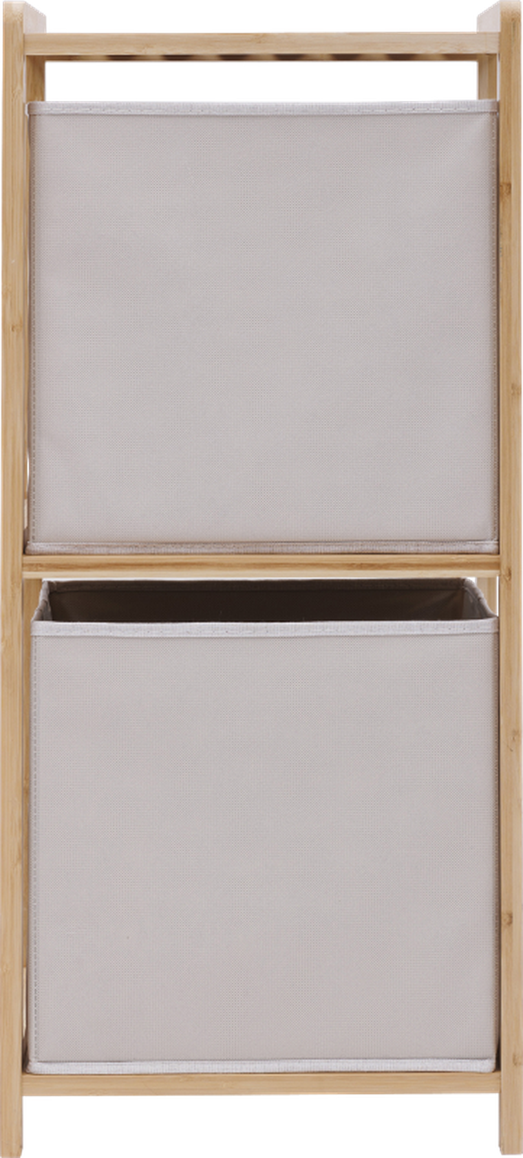 5five Simply Smart, Tidy, regał bambusowy z dwoma materiałowymi koszami, 34,7-33-77,5 cm