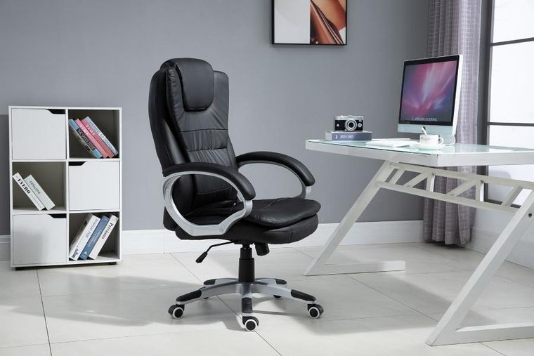 Activejet, fotel biurowy z masażem, podgrzewany, czarny, YK7304