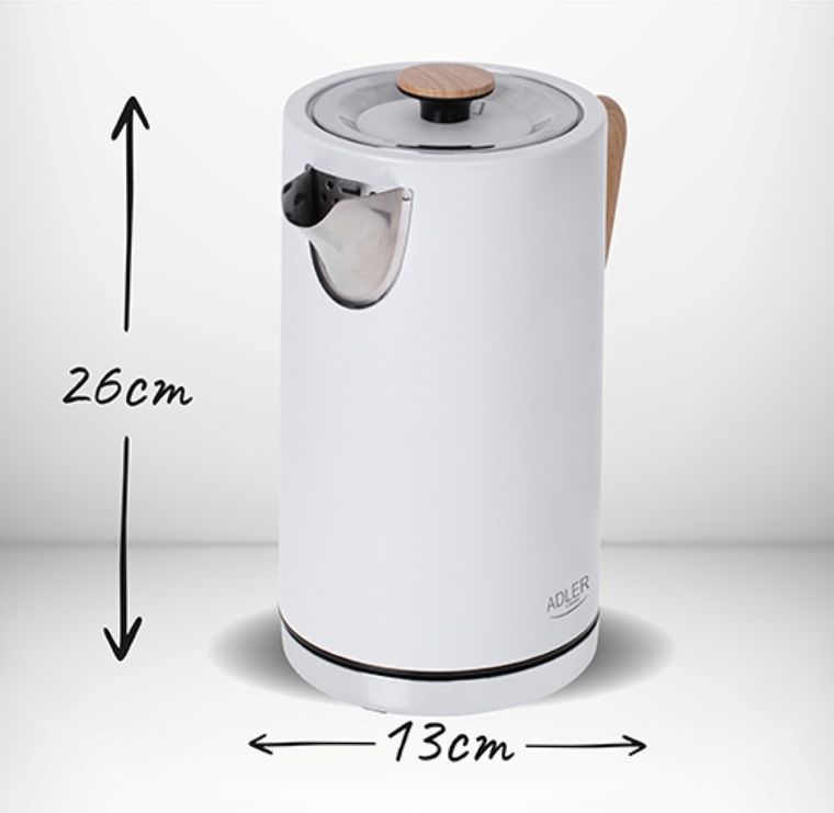 Adler, czajnik elektryczny, AD1347w, biały