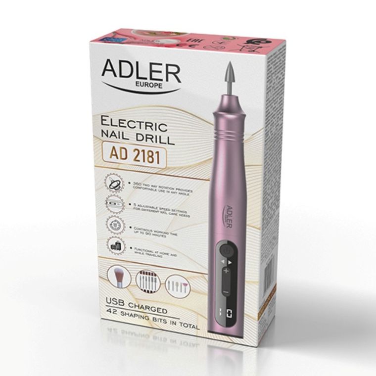 Adler, frezarka do paznokci, zestaw 11w1