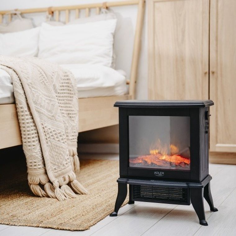 Adler, kominek elektryczny z termostatem, 1000W/1800W