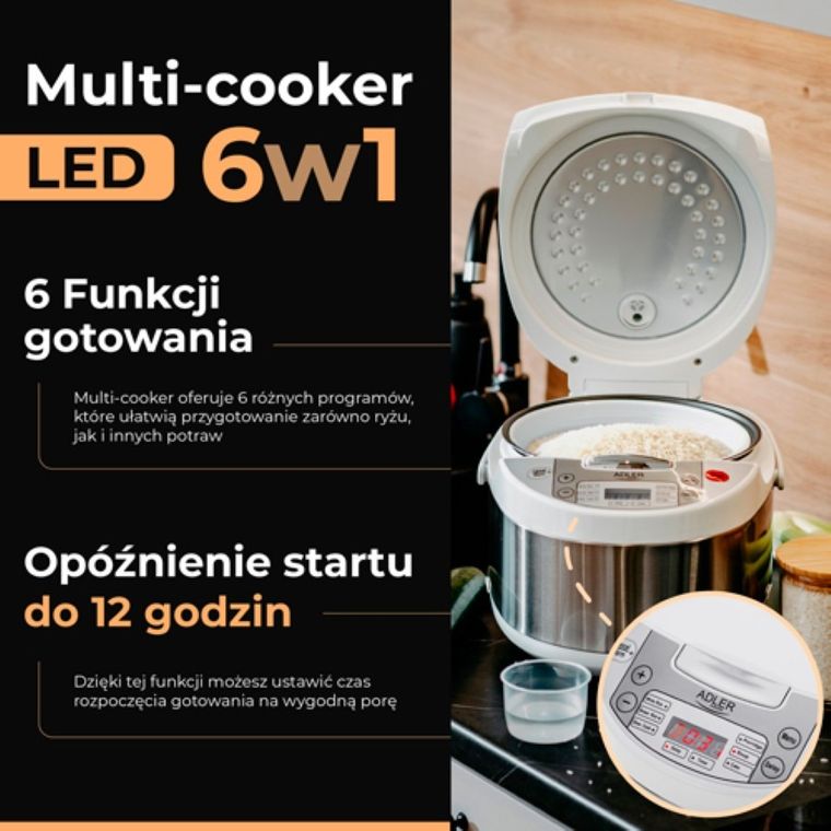 Adler, multi-cooker 6w1, 3,25l