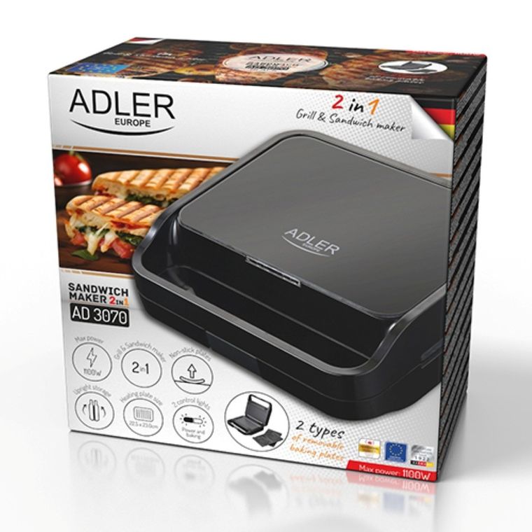 Adler, opiekacz do kanapek 2w1
