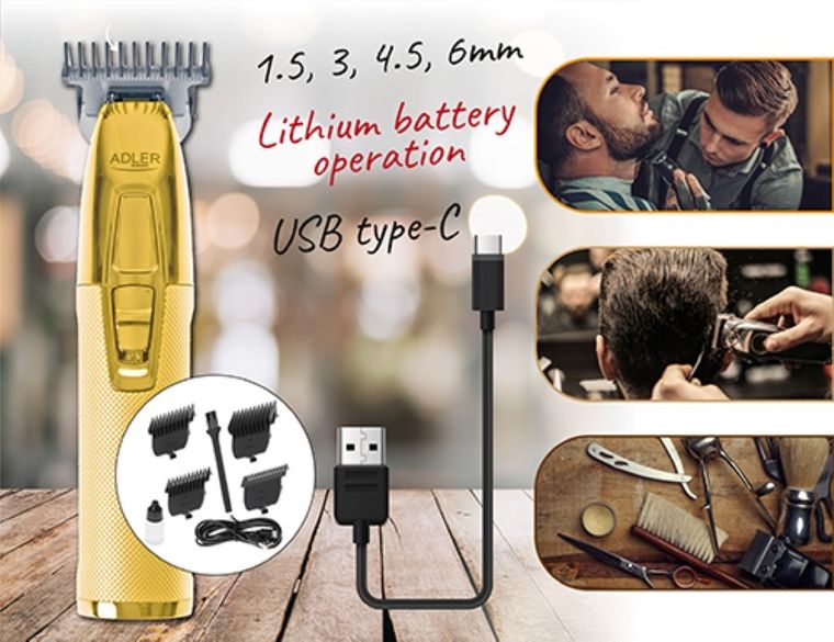 Adler, trymer profesjonalny, USB, AD 2836G