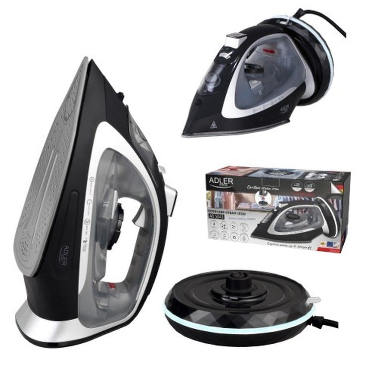 Adler, żelazko parowe, bezprzewodowe