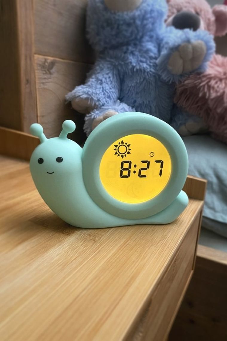 Alecto, trener snu, budzik i lampka, turkusowy