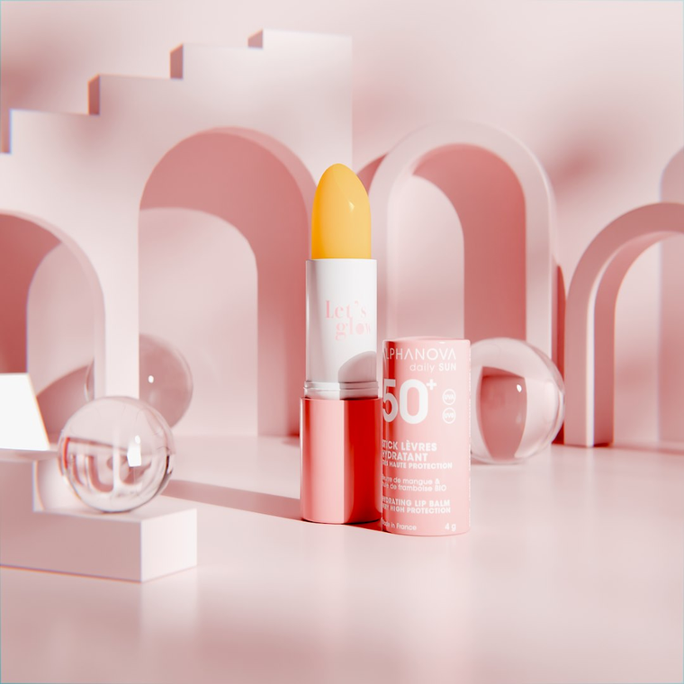 Alphanova, Daily Sun, Glow, pomadka do ust z filtrem SPF50+, 4g