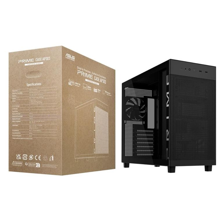 Asus, obudowa komputerowa, PRIME AP303 TG BLACK