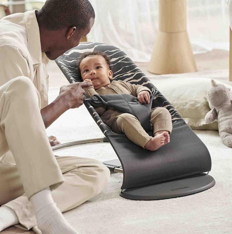 BabyBjörn, Bliss Cotton, leżaczek, antracyt, landscape