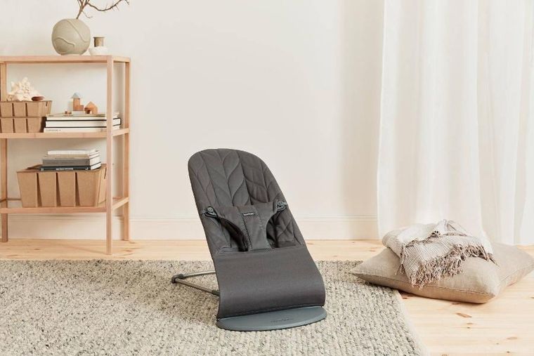 BabyBjörn, Bliss Woven, leżaczek + Googly Eyes, zabawka do leżaczka, antracytowy