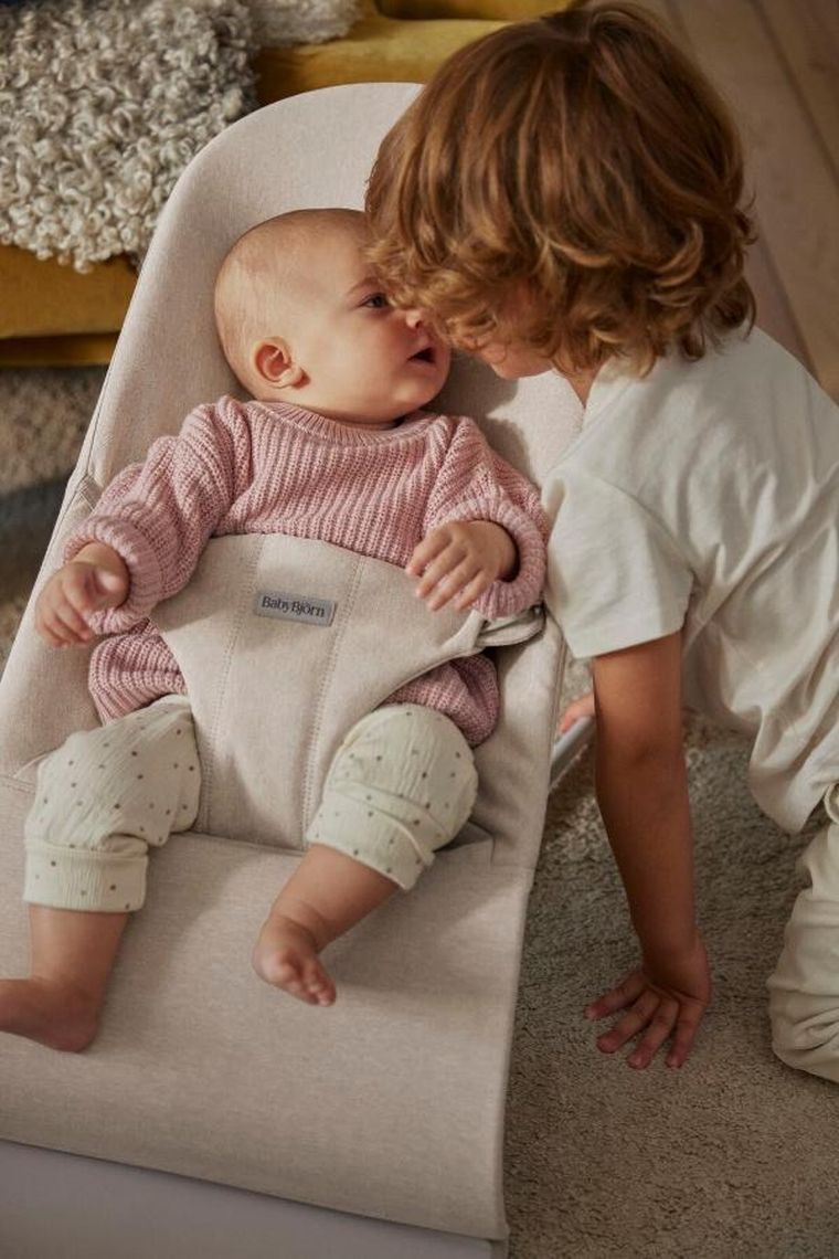 BabyBjörn, Bliss Woven, leżaczek bujaczek, melanżowy beżowy