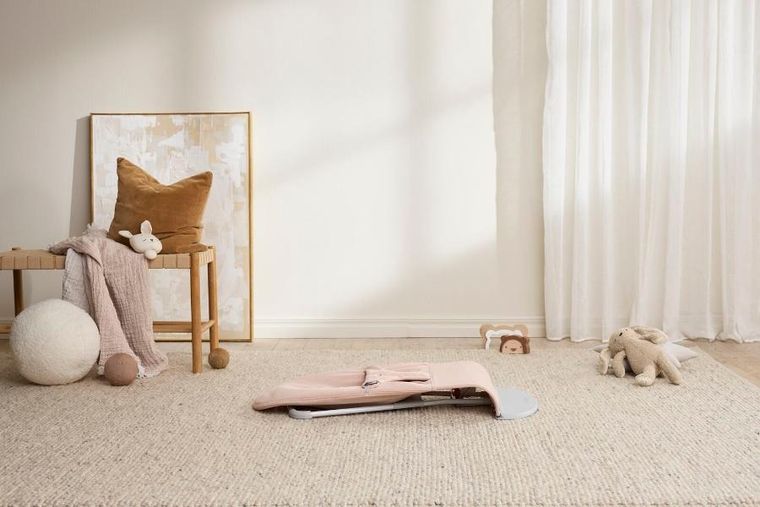 BabyBjörn, Bliss Woven, leżaczek, jasny róż, melanż