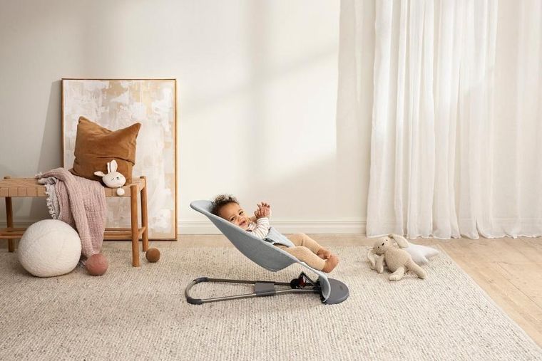 BabyBjörn, Bliss Woven, leżaczek, jasny szary, melanż