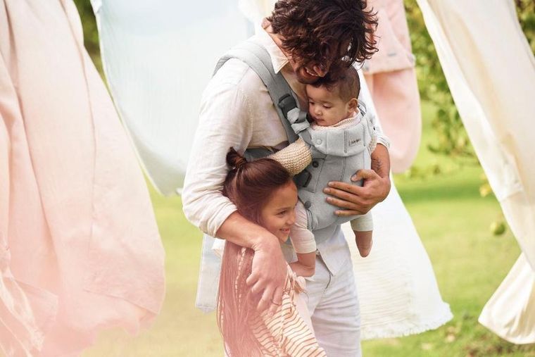 BabyBjörn, Harmony, Woven, nosidełko, jasny szary, melanż