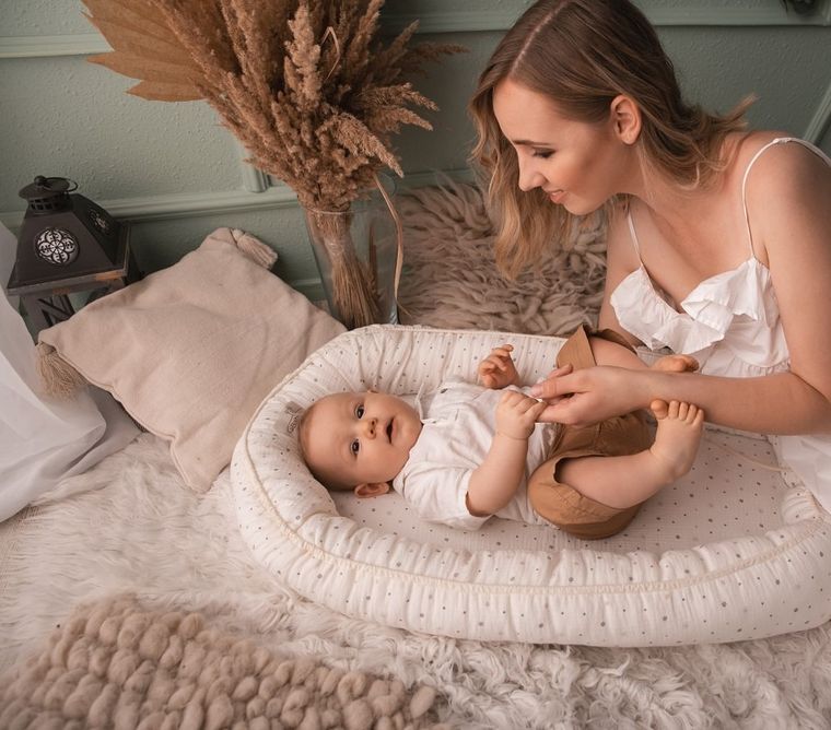 BabyMatex, gniazdo niemowlęce, kwiatki, 55-80 cm