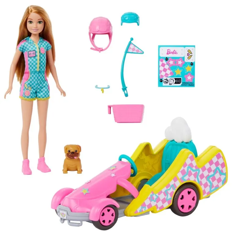 Barbie, Dom w Malibu + Gokart Stacie gratis, zestaw promocyjny z lalką