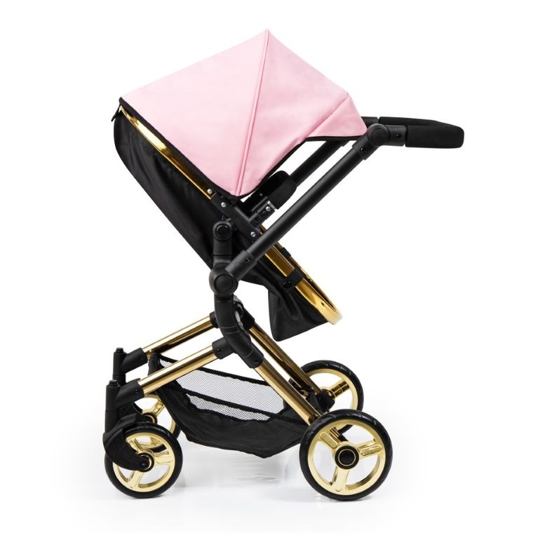 Bayer Design, Neo Vario Combi, głęboki wózek dla lalek z torbą, czarno-różowo-złoty