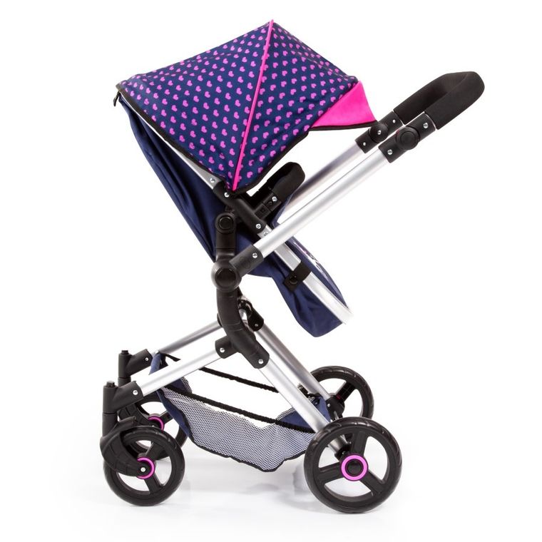 Bayer Design, Neo Vario Combi, głęboki wózek dla lalek z torbą, niebieski z jednorożcem