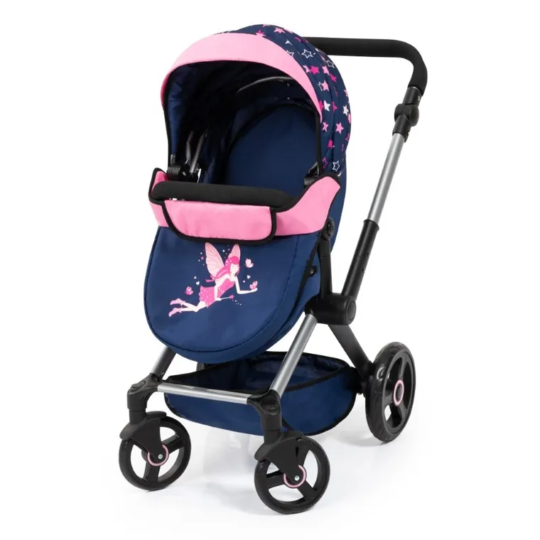 Bayer Design, Xeo Combi, głęboki wózek dla lalek z torbą, niebieski z wróżką
