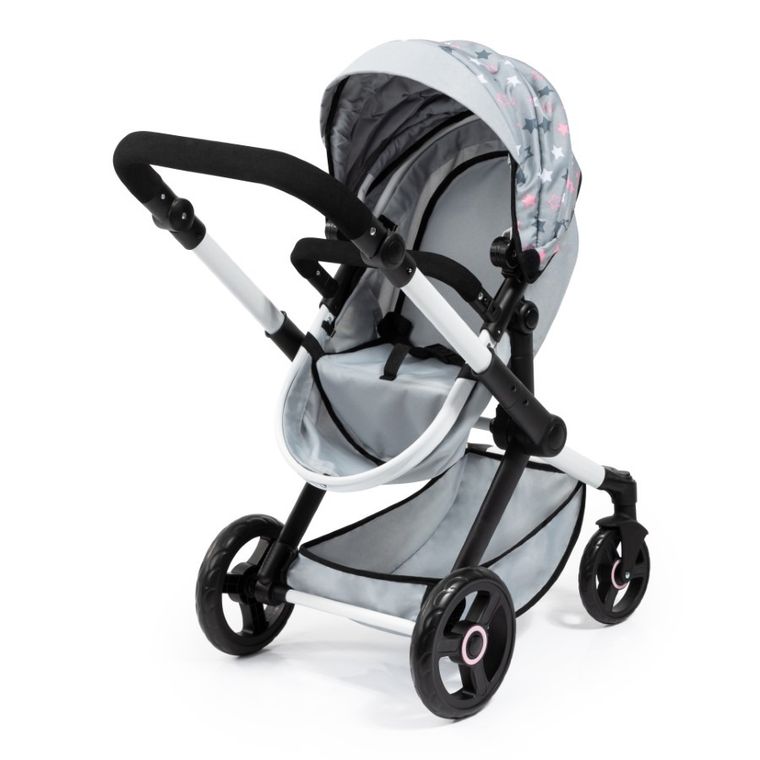 Bayer Design, Xeo Combi, głęboki wózek dla lalek z torbą, szary