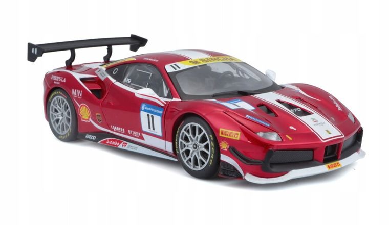 Bburago, Ferrari Racing Model Kit, 488 Challenge, 499P LMH, pojazd sportowy, 1:24, 1 szt.