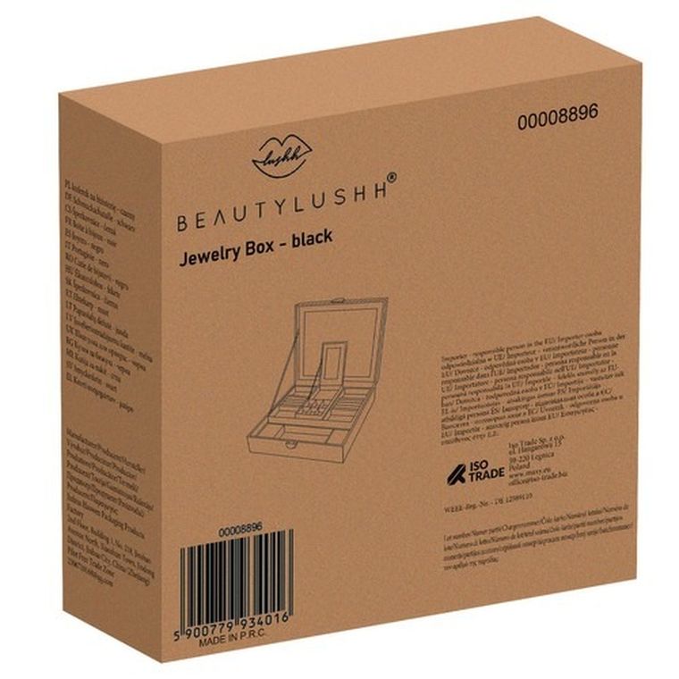 Beautylushh, kuferek na biżuterię, czarny