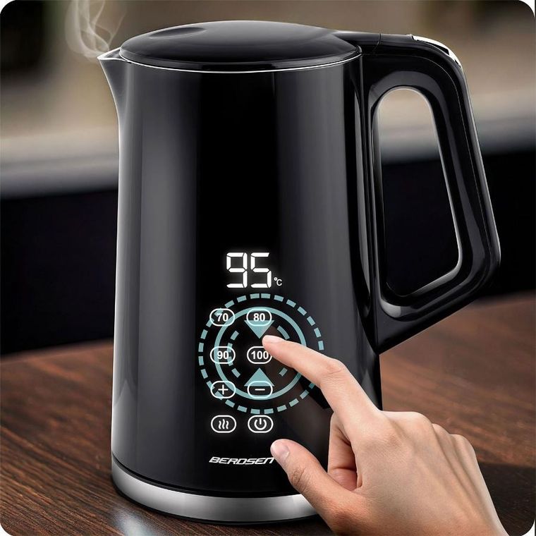 Berdsen, czajnik elektryczny, czarno-srebrny, 1,7l, BD-71
