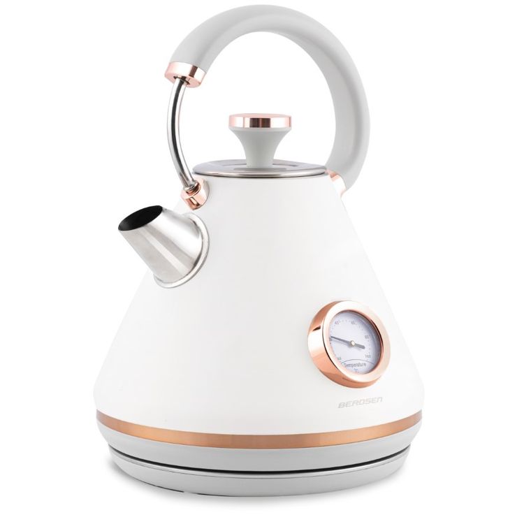 Berdsen, czajnik elektryczny z termometrem, biały, 1.7l, BD-701