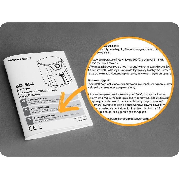 Berdsen, frytkownica beztłuszczowa, air fryer, czarny, 2,5l, BD-654