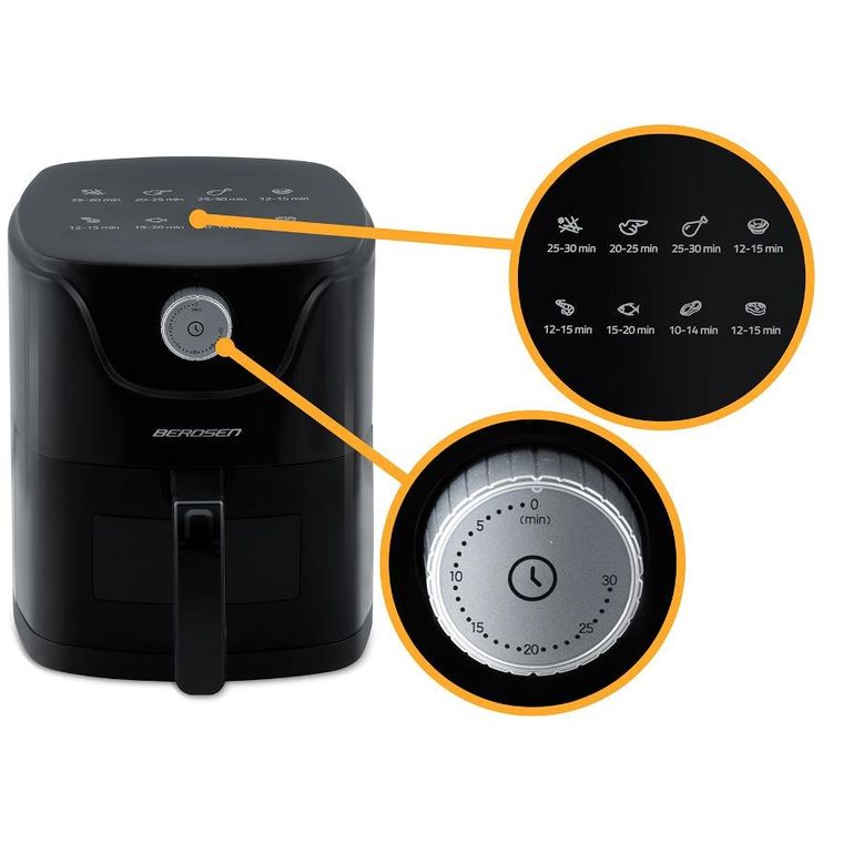 Berdsen, frytkownica beztłuszczowa, air fryer, czarny, 2,5l, BD-654