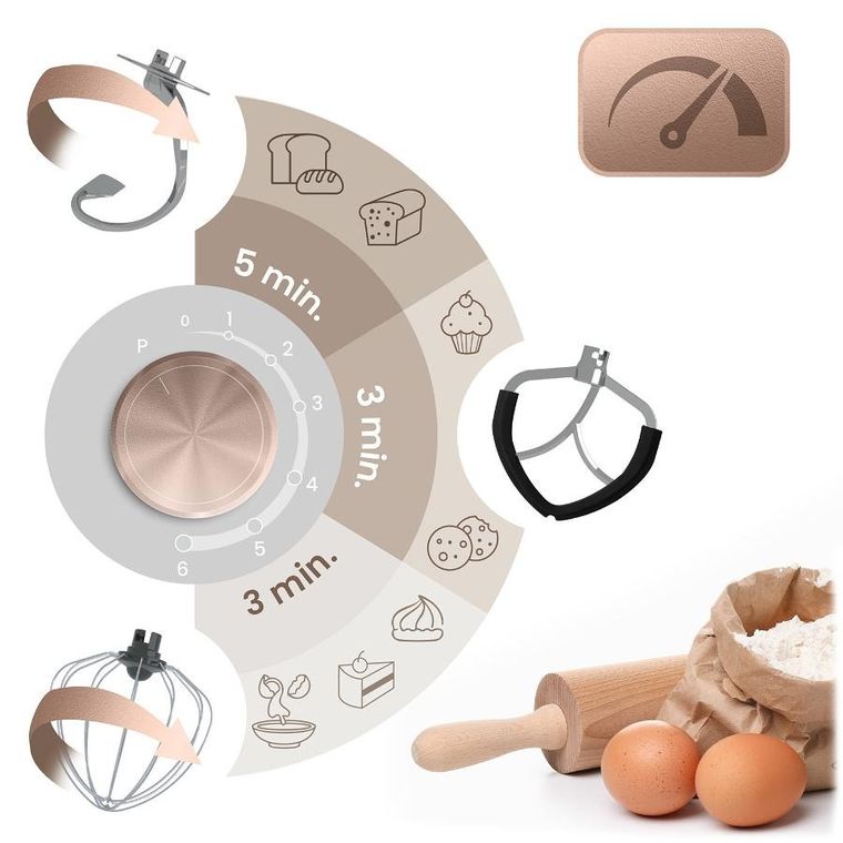 Berdsen, robot kuchenny, planetarny mikser 3w1, 6l, 1400W, BD-756