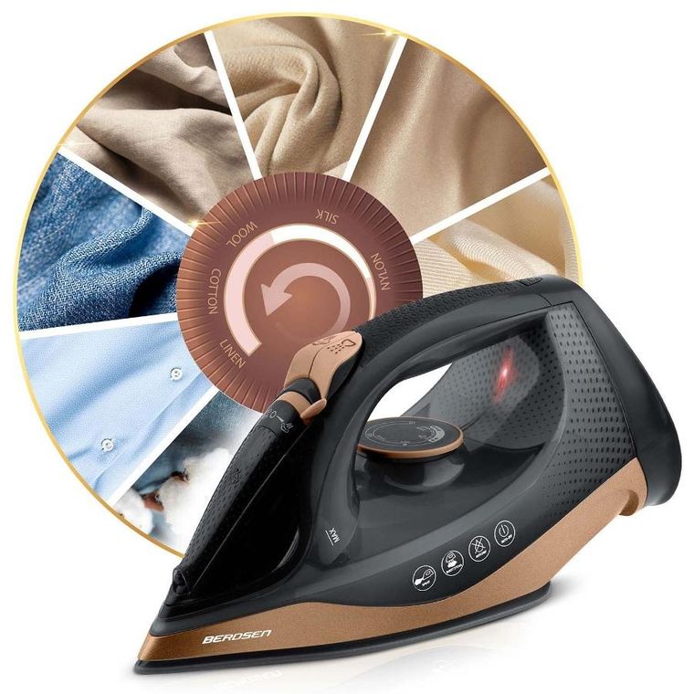 Berdsen, żelazko bezprzewodowe parowe, ceramiczna powłoka, 2600W, BD-333