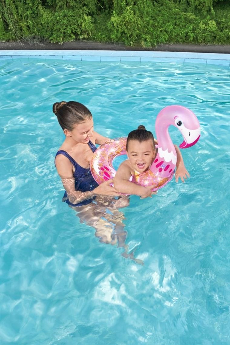 Bestway, koło do pływania z brokatem, łabędź, flaming