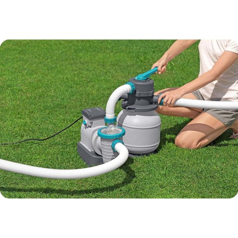 Bestway, pompa piaskowa do basenów + tabletki multifunkcyjne, 6056 l/h, 58497