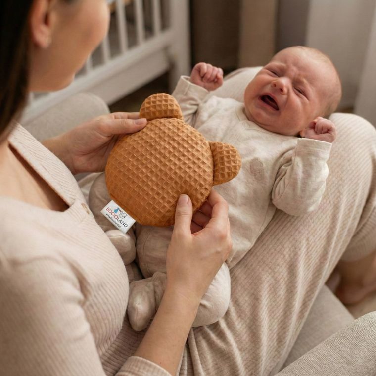 Bocioland, Miś, termofor z pestek wiśni z lawendą, wafel, brązowy