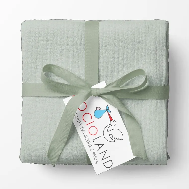 Bocioland, pieluszki muślinowe, zielony, 70-70 cm, 3 szt.