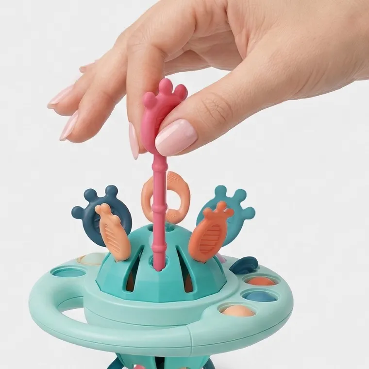 Bocioland, UFO, gryzak, grzechotka, przeciąganiec, zabawka sensoryczna