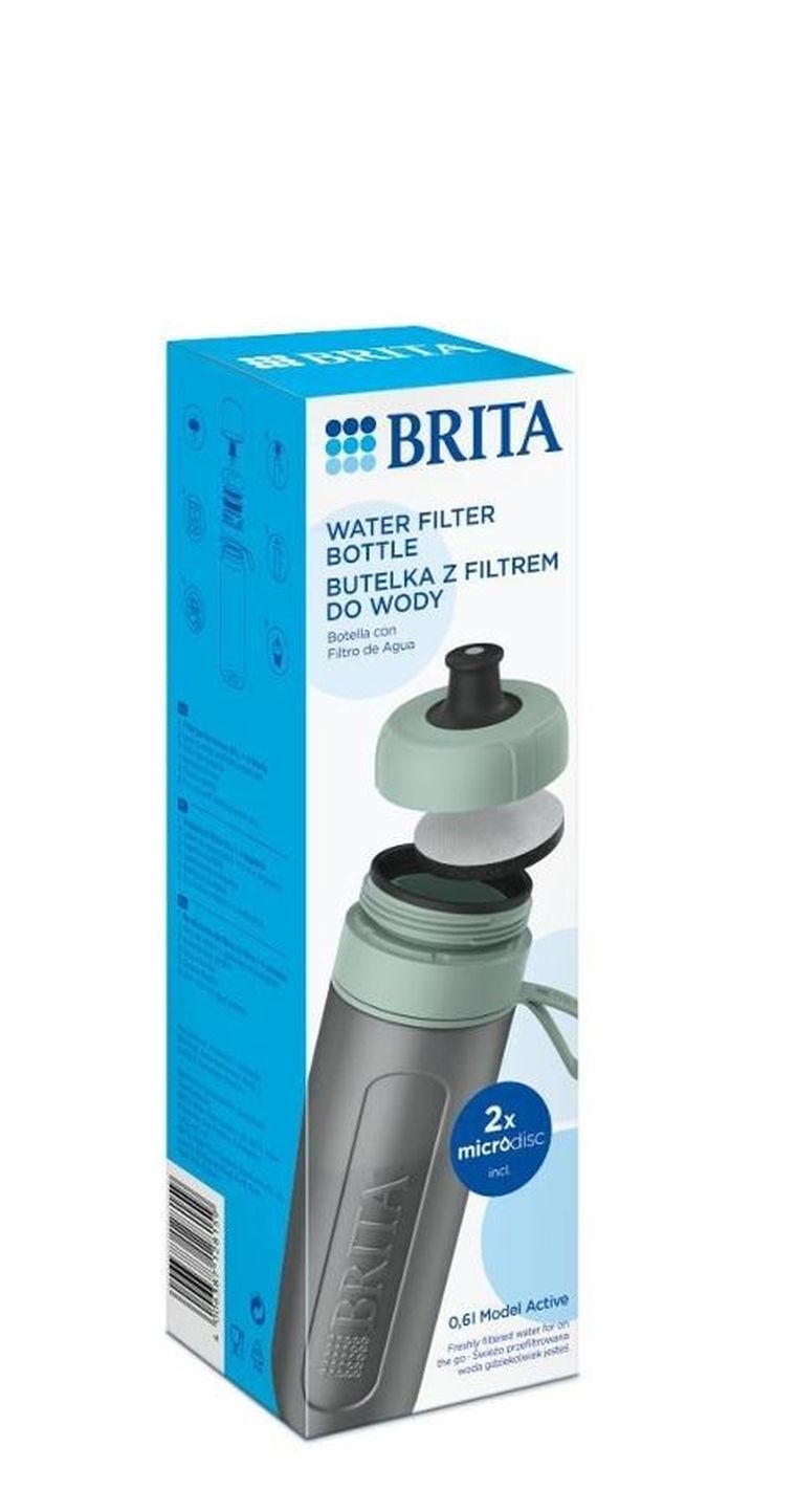 Brita Active, butelka filtrująca, pastelowa zieleń, 2 dyski